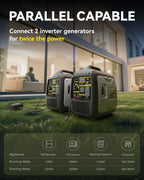 Portable Quiet Inverter Generator for Camping RV Home, 4000W, 120V/30A, EPA Emission Standard Compliant