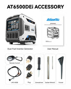 Dual-Fuel Inverter Generator Portable Quiet, 120V/230V/30A, AT6500DEi