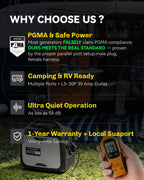 Quiet Inverter Generator Portable for Home, RV, Camping, 120V/30A, 5000W, EPA Emission Standard Compliant