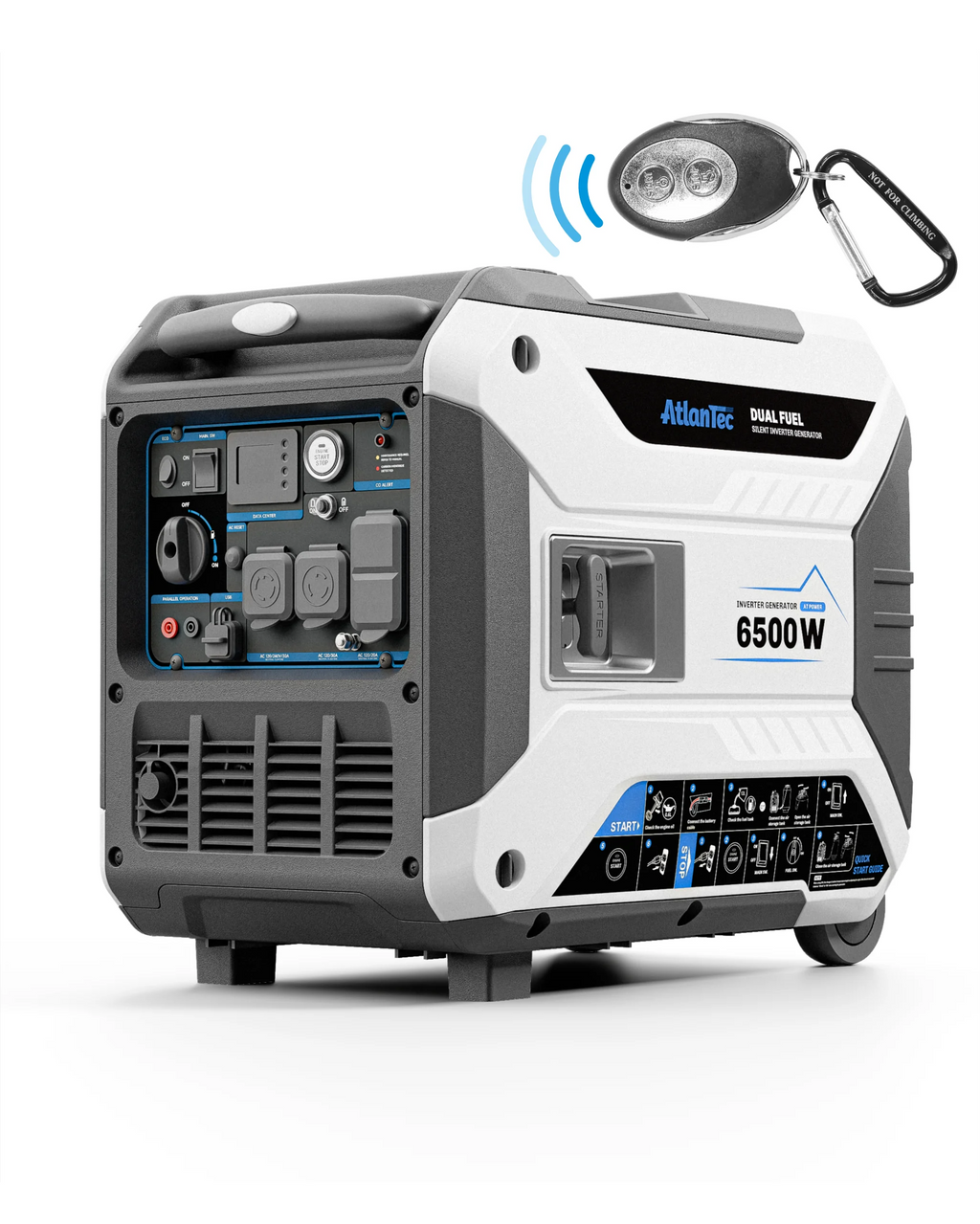 Dual-Fuel Inverter Generator Portable Quiet, 120V/230V/30A, AT6500DEi