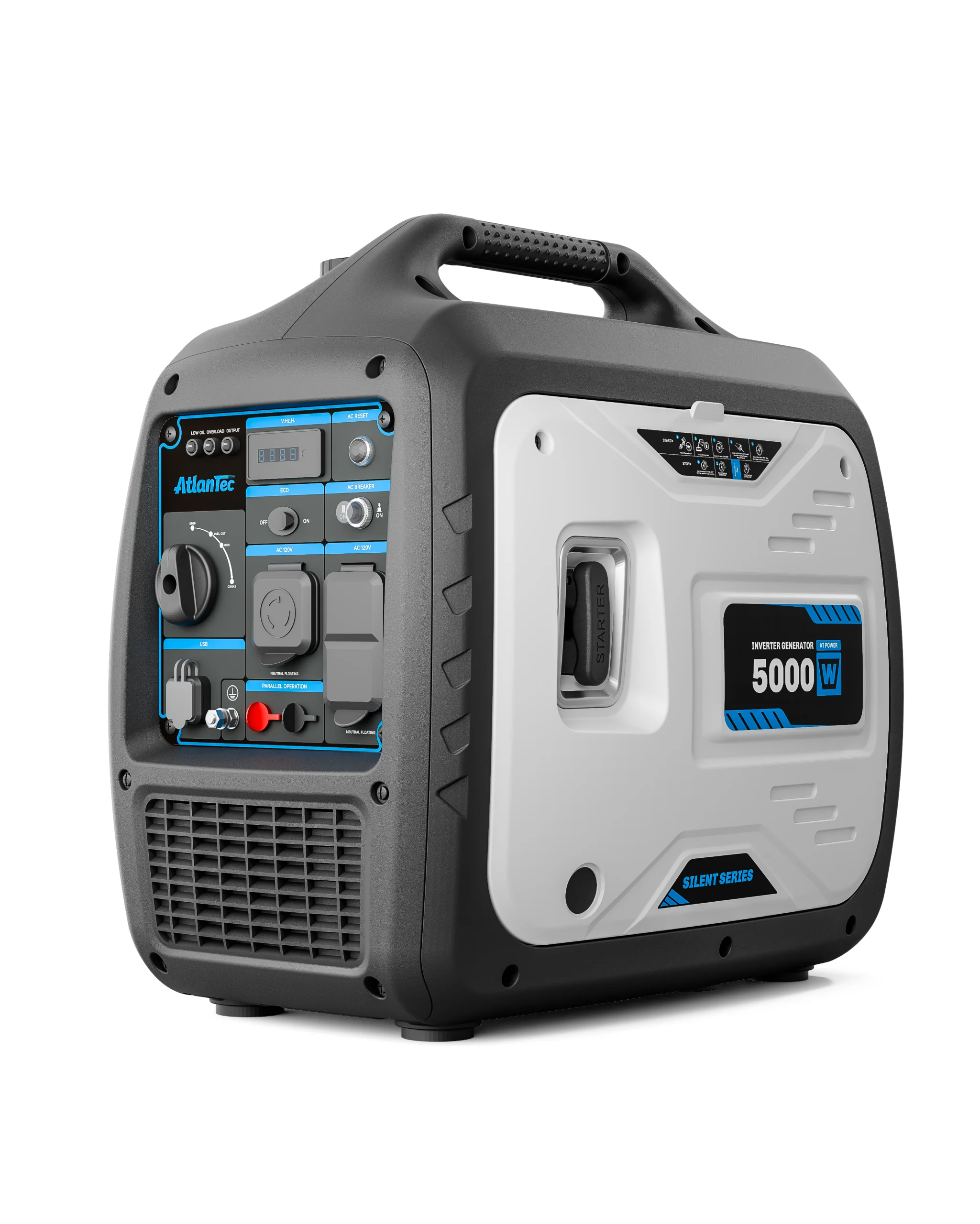 AT5000i Portable Inverter Generator 5000-Watt Gas Powered – AtlanTec Generator