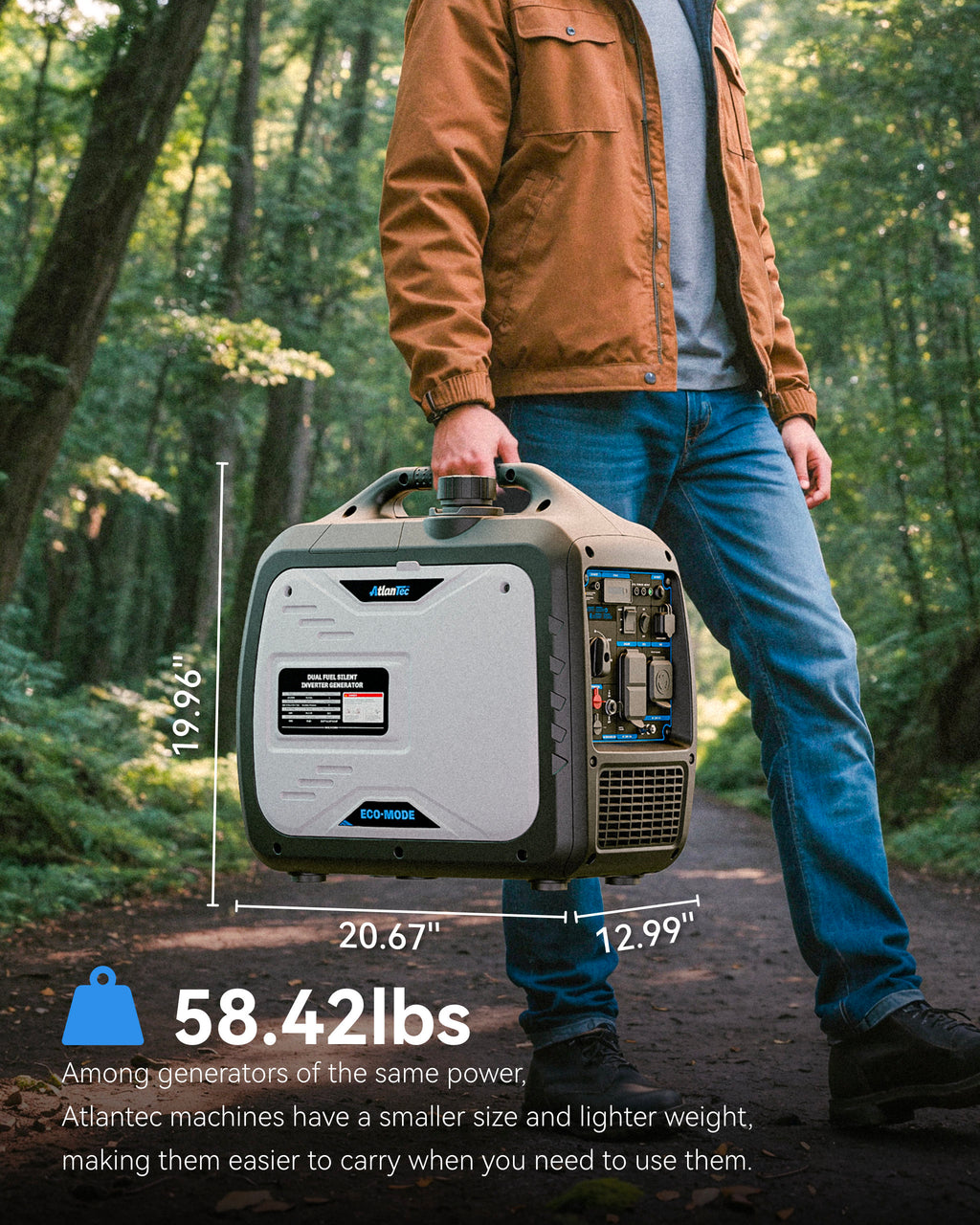 4000 Watt Dual Fuel Inverter Generator, RV Ready, Electric Start, Quiet for Outdoor Camping, Home Backup, Garden, PGMA Compliant